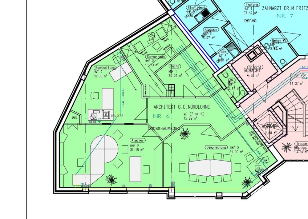3 Büroräume im 2. OG mit Technikraum im Zentrum von Lohne Image 1